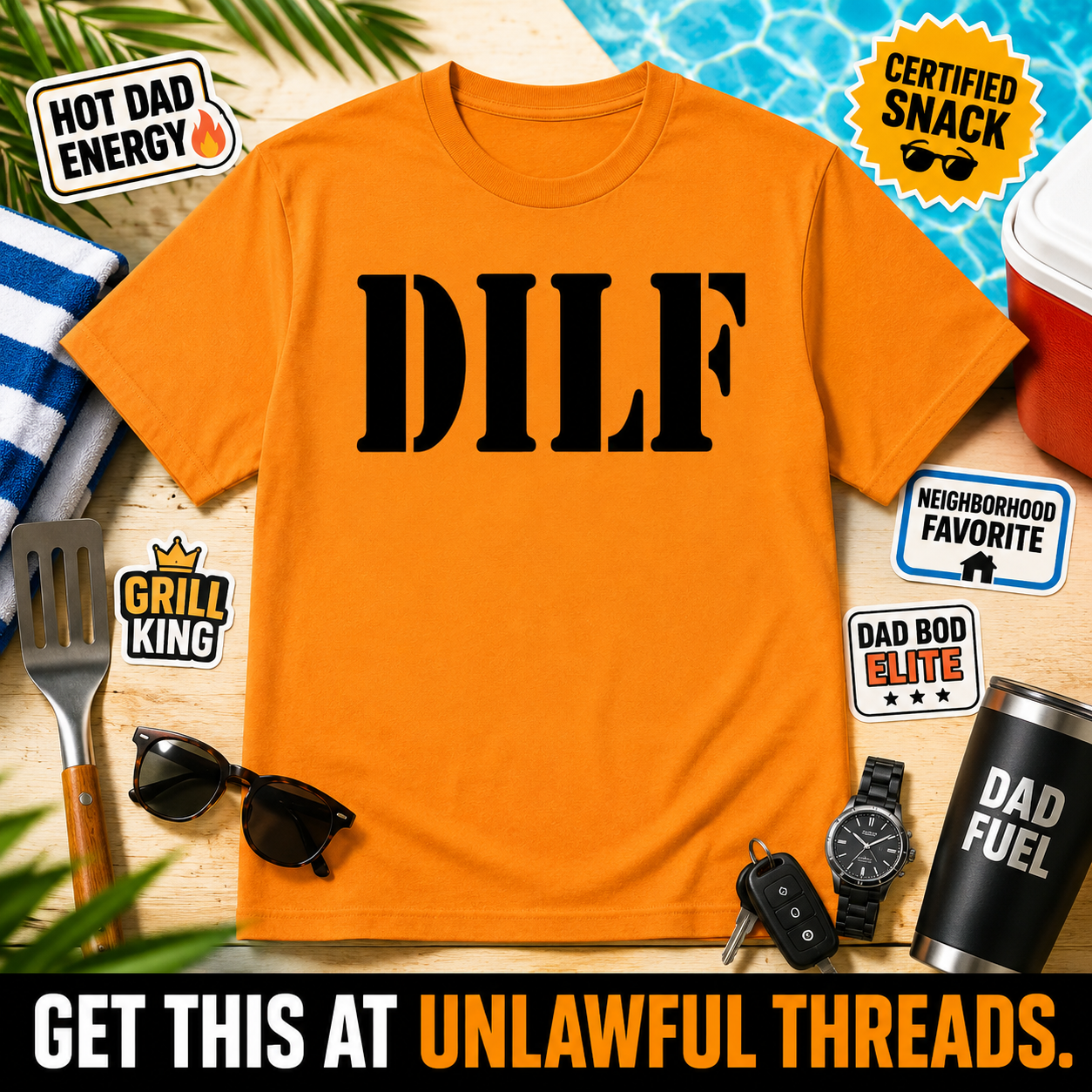 DILF – Funny Dad Gift Coffee Mug & T-Shirt