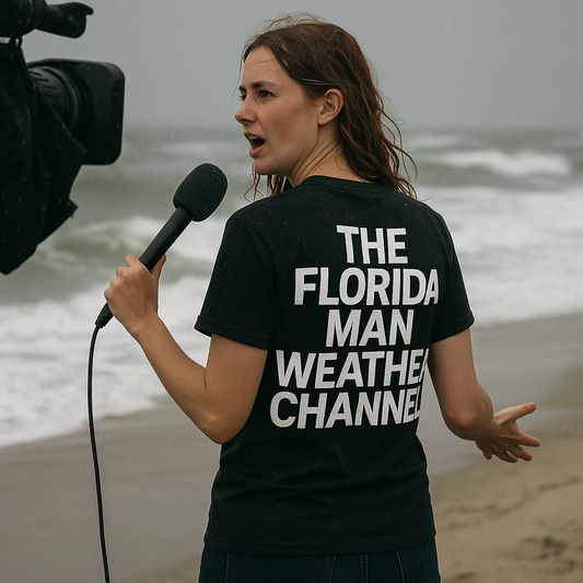 Florida Man Weather Channel – Storm Reporter Tee Florida