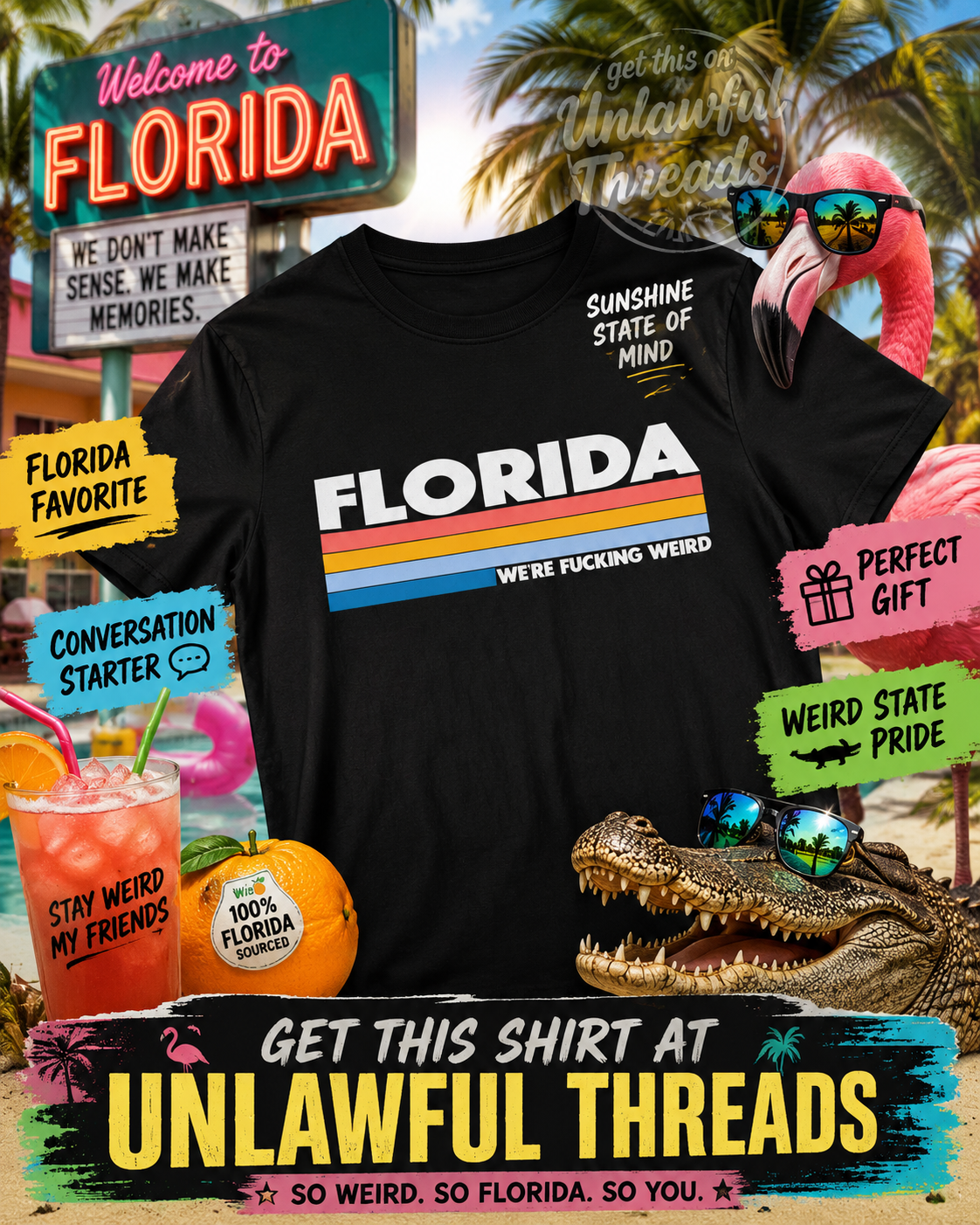 Florida We're F*cking Weird – Shirt & Mug | Unlawful Threads