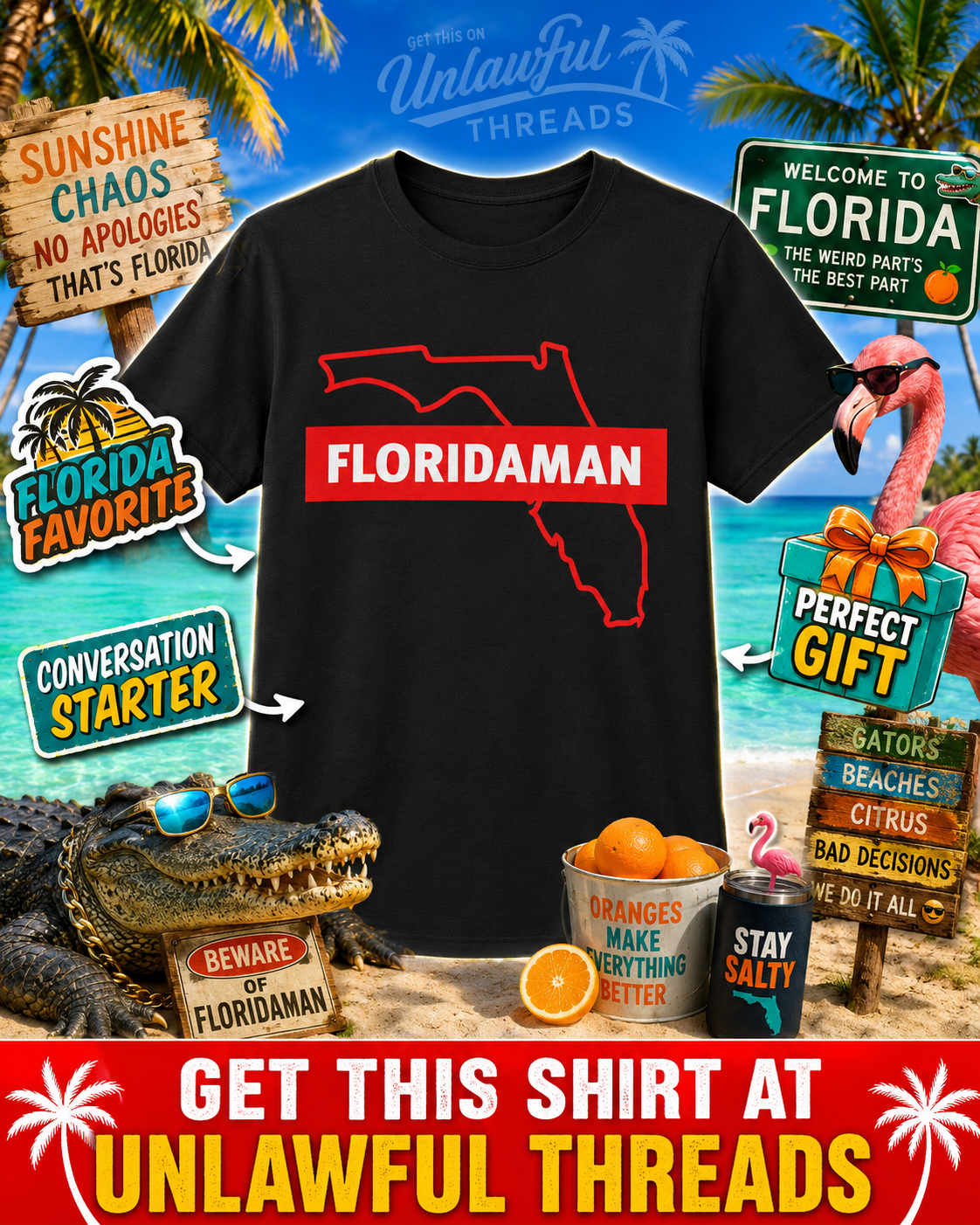 Florida Man Supremo T-Shirt | Funny Florida Graphic Tee