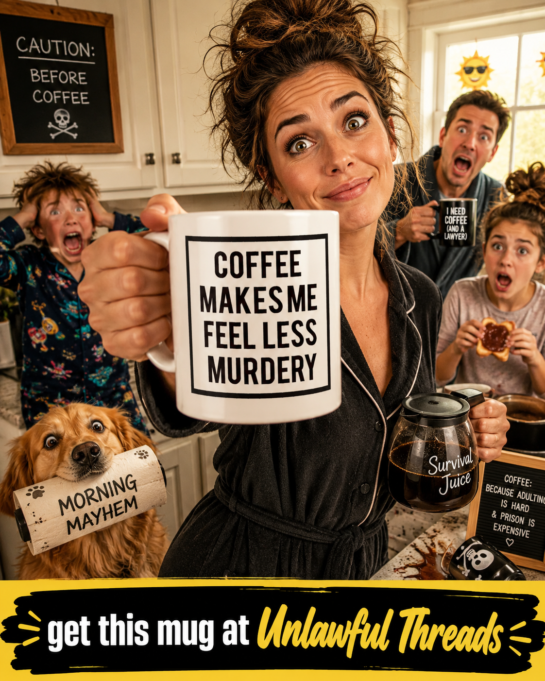 Coffee Makes Me Feel Less Murdery – 15oz Ceramic Mug