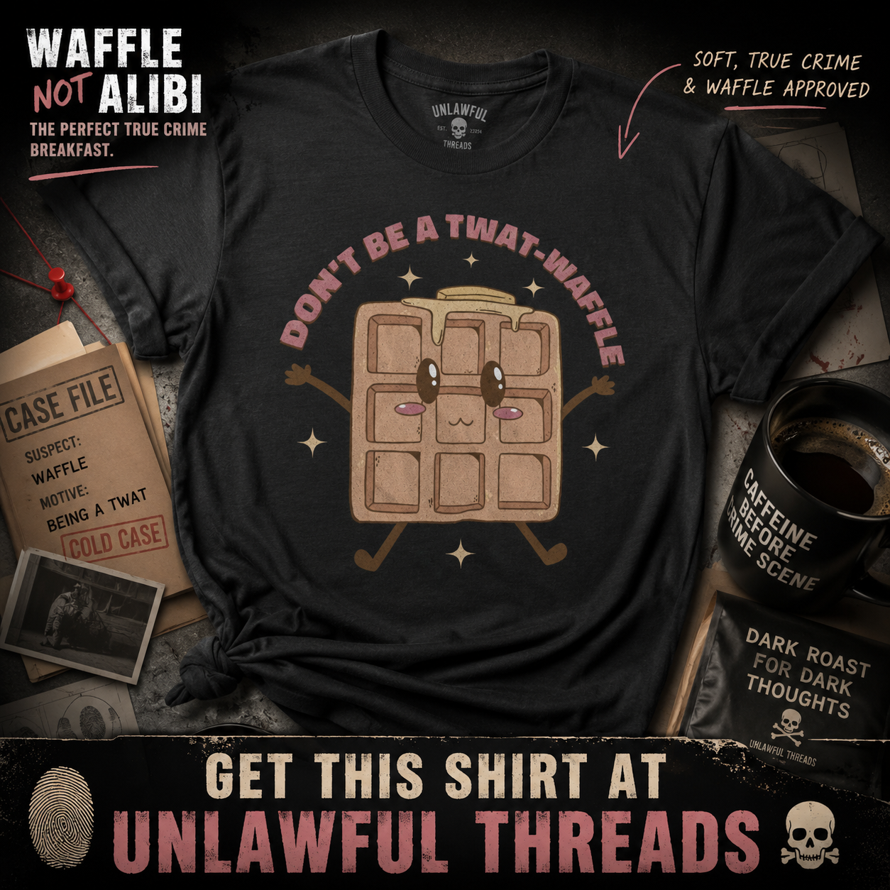 Don't Be A Twat Waffle — Funny Graphic T-Shirt & 15oz Mug