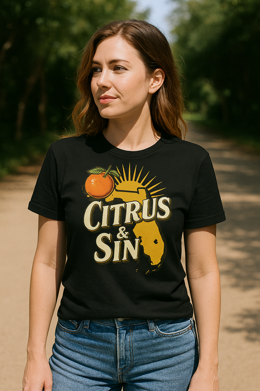 Citrus & Sin Vintage Florida Tee – Bold Sunshine State Style Florida