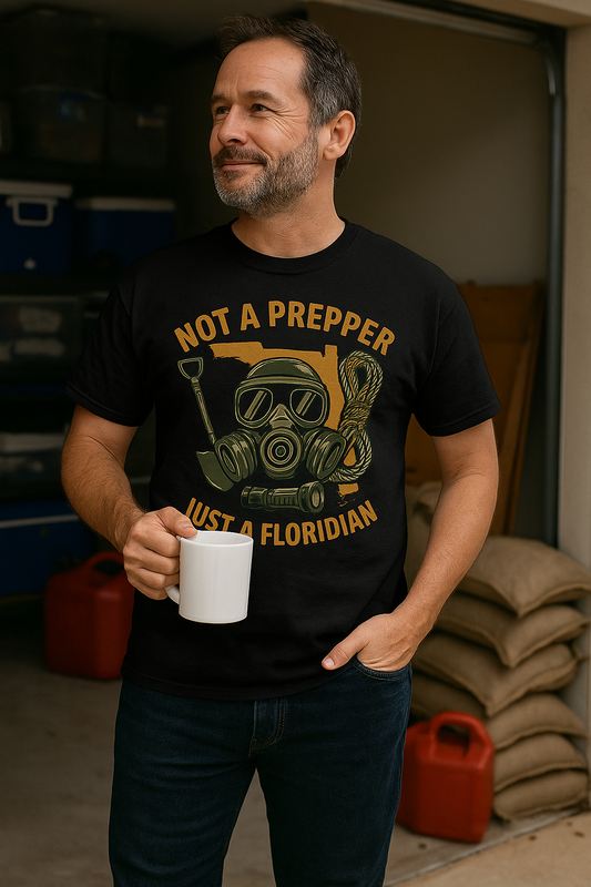 Not a Prepper, Just a Floridian – Black T-Shirt Florida