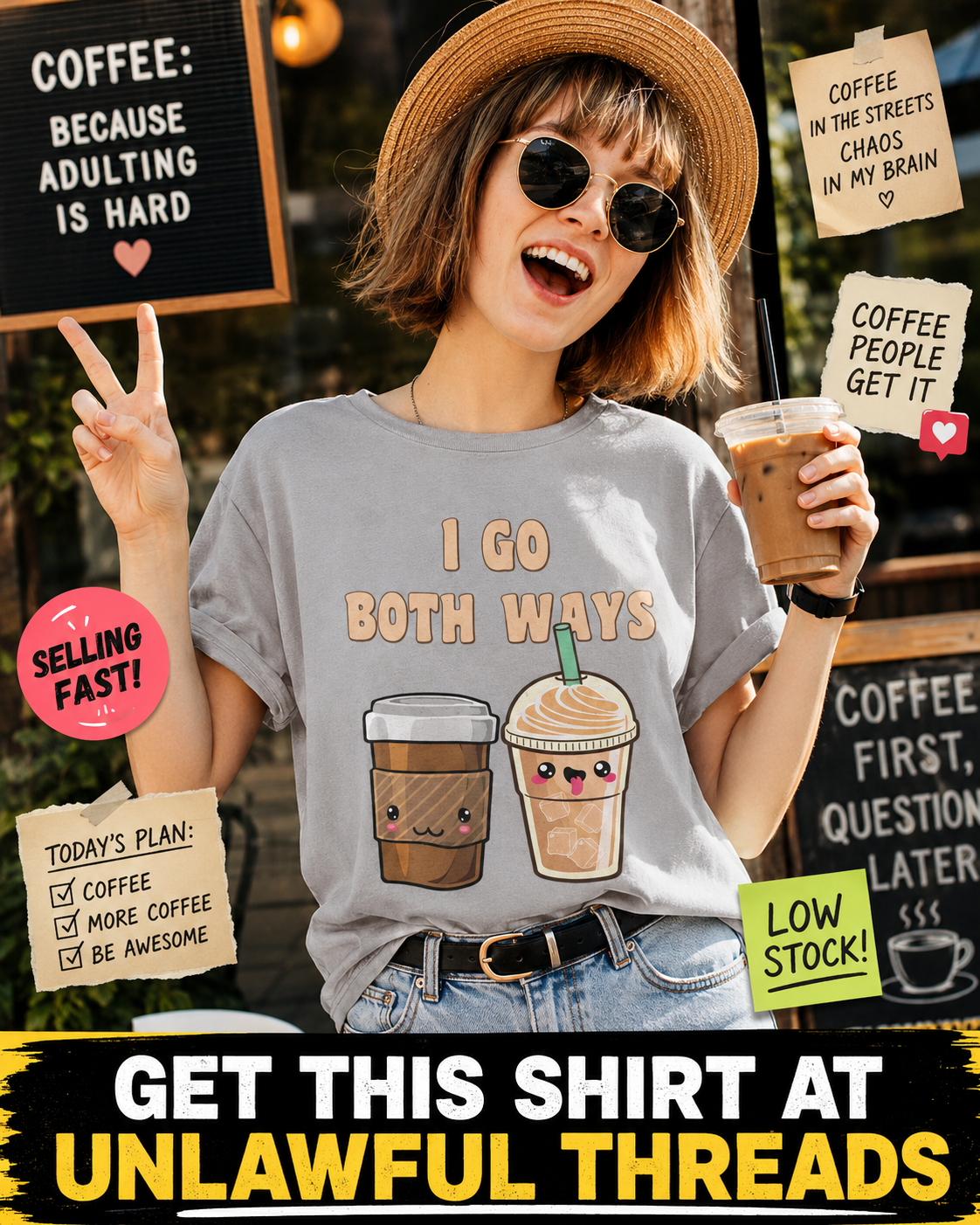I Go Both Ways – Coffee Lover T-Shirt, Mug & Tote