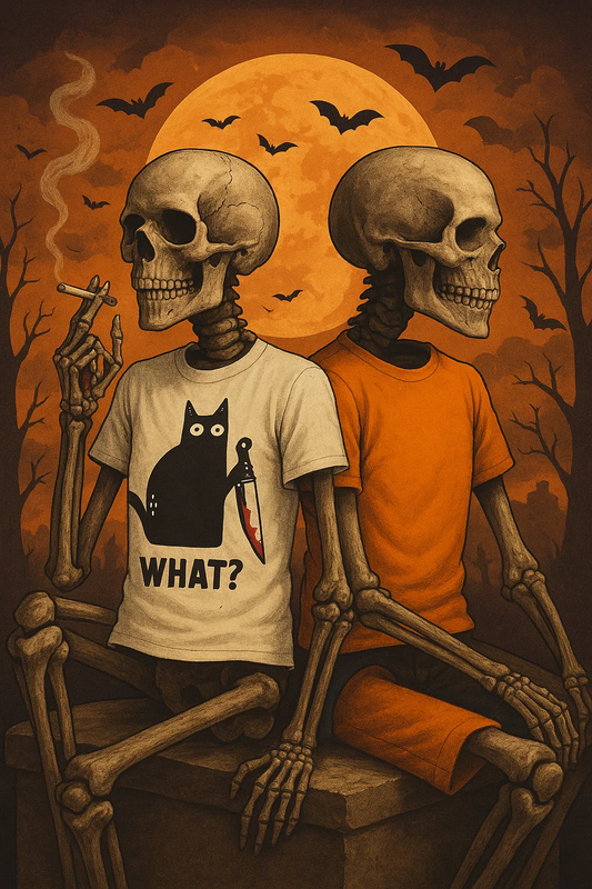 Black cat, bloody knife, What? shirt