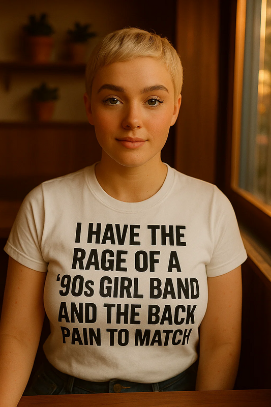 💀 ‘90s Girl Band Rage tshirt novelty genx