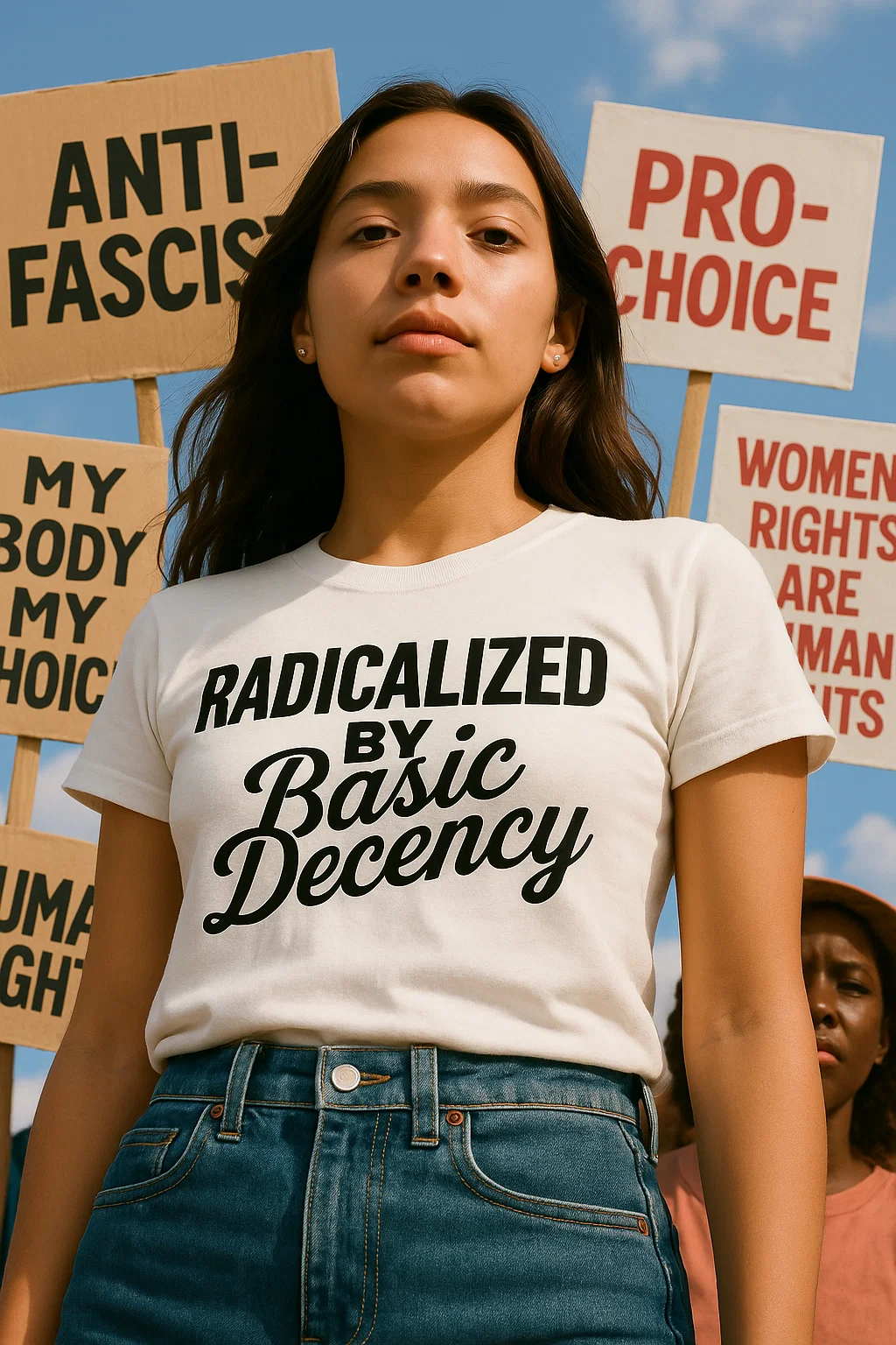 Radicalized by Basic Decency novelty political shirt