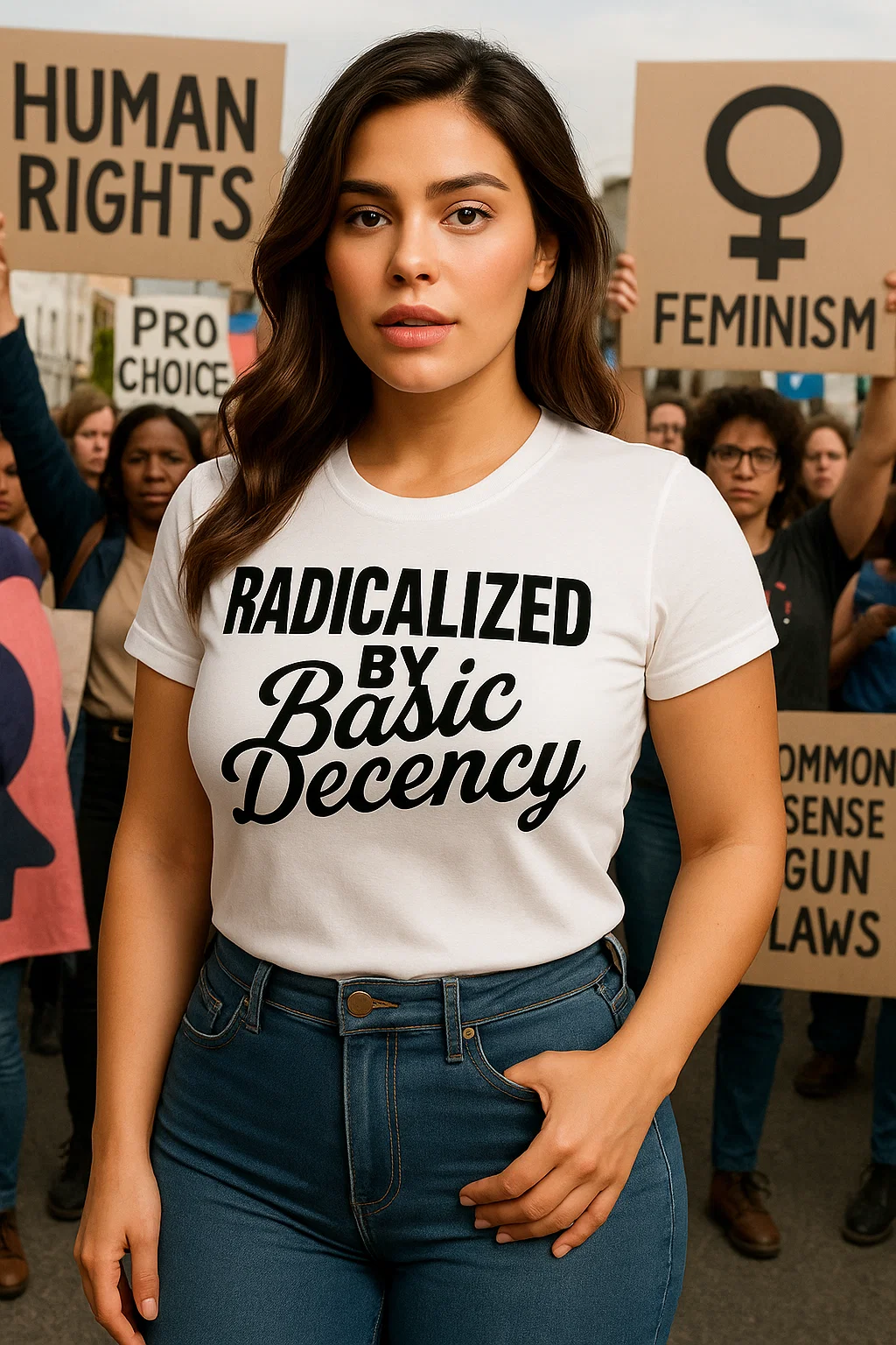 Radicalized by Basic Decency novelty political shirt