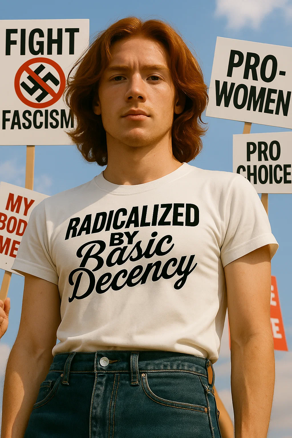 Radicalized by Basic Decency novelty political shirt