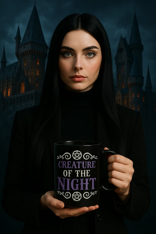 Creature of the Night ceramic coffee mug 15 ounce