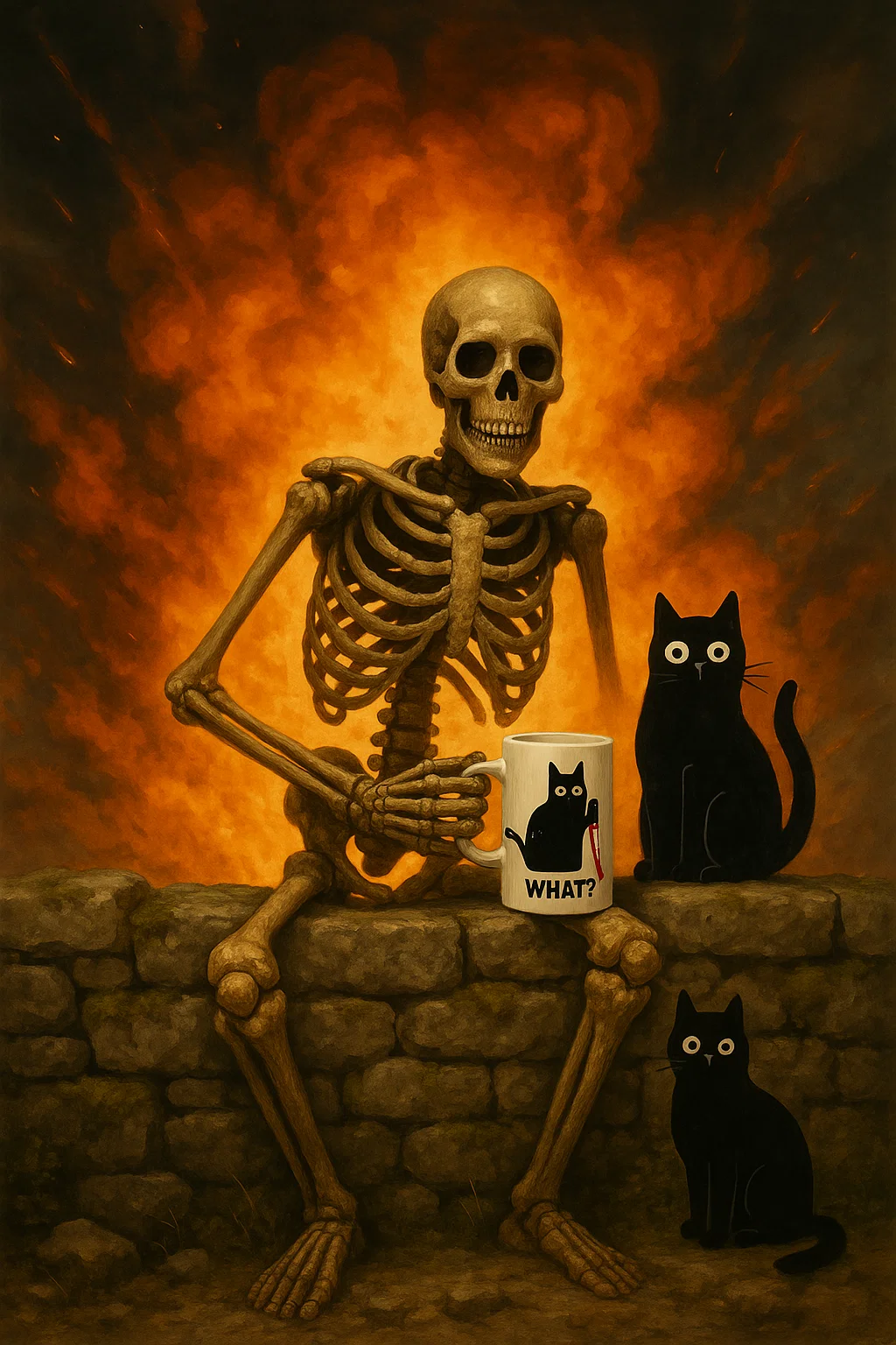 Funny coffee mug Black Cat Knife What? 15 oz. coffee mug
