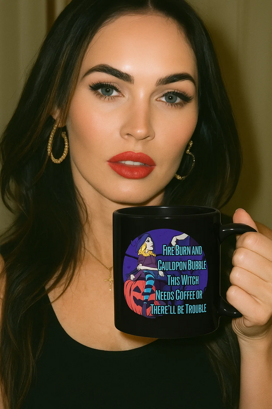 Fire Burn and Cauldron Bubble This Witch needs Coffee or there'll Be Trouble. mug 15 oz.