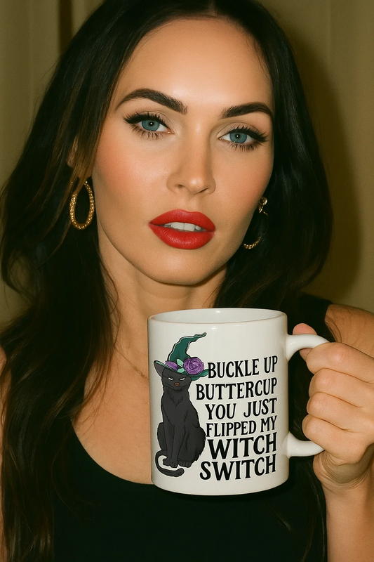 Buckle up buttercup witch switch ~ novelty halloween mug