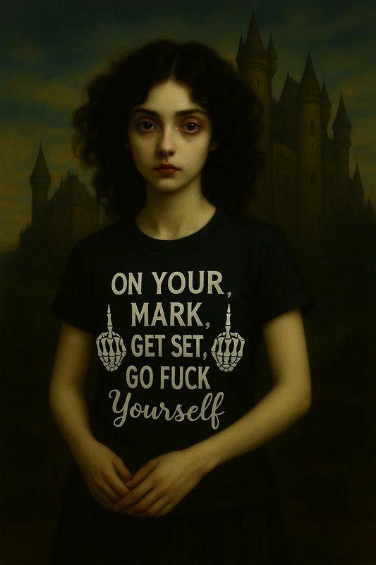 On Your Mark, get Set. Go Fuck Yourself coffee mug 15 ounce or shirts black only.