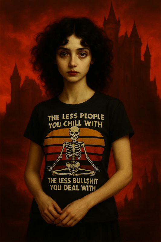 The less People you chill with ~  the less bullshit you deal with ~ shirts and coffee mugs available (black only)