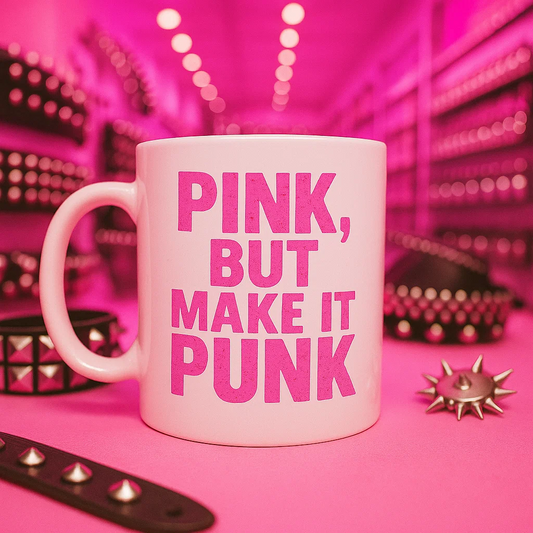 Pink But Make It Punk – 15oz White Mug for Breast Cancer Awareness Warriors