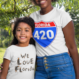 We Love Florida Lovebugs Love Florida all cotton shirts, men's and women's fits available