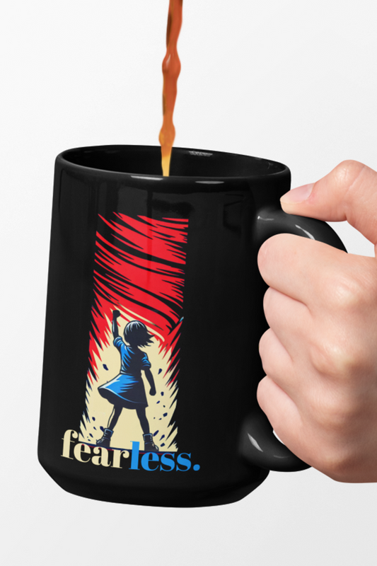 Fearless Girl Shirt (Back Print) available also a 15 oz Mug – Protest Apparel & Empowerment Gear for Bold Action