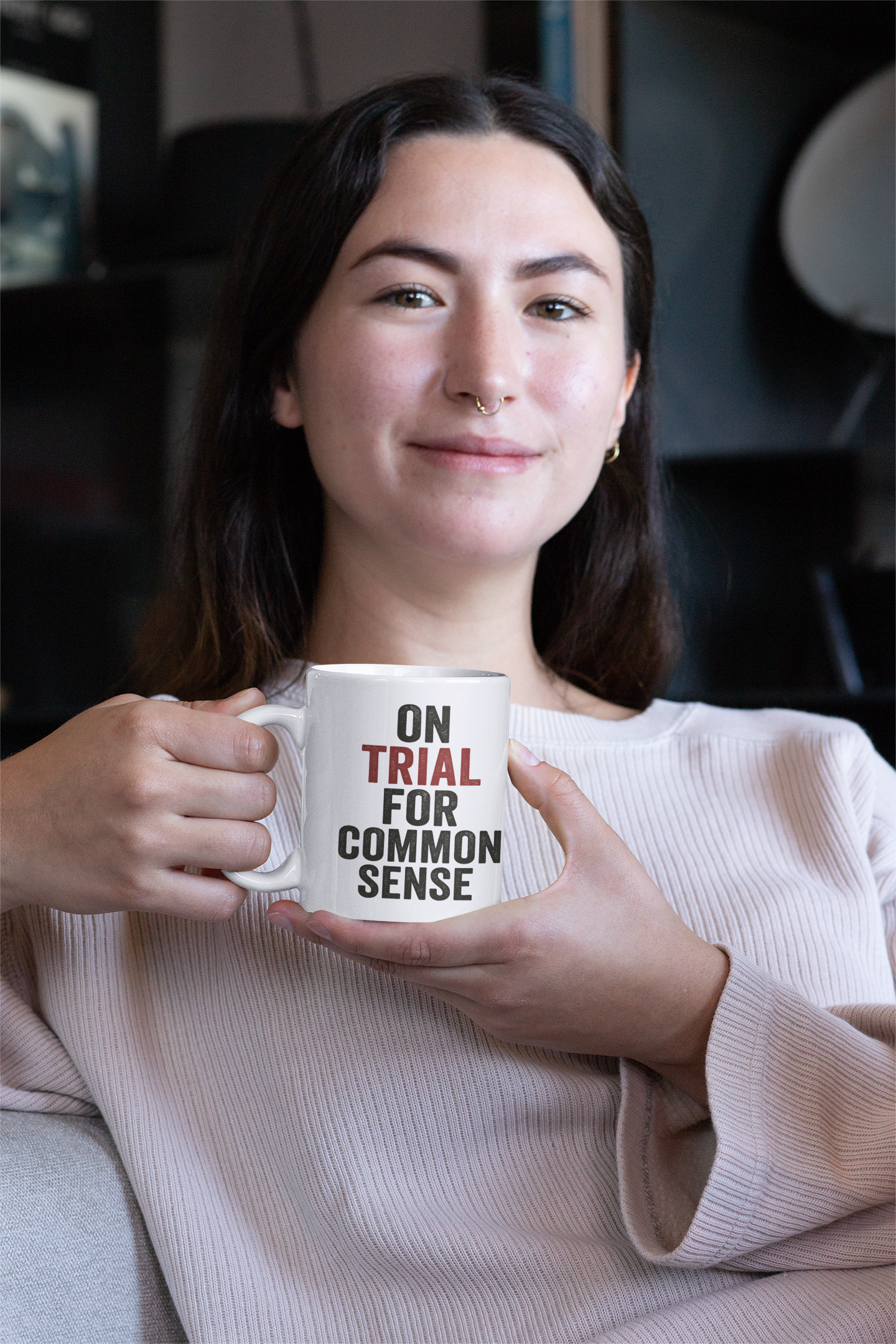 On Trial for Common Sense   Mug – 15oz Black or White Ceramic Coffee Cup | Bold Statement Mug for Thinkers, Rebels & Realists