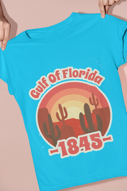 Gulf of Florida 1845 Vintage Retro Desert Tee - Funny Florida History T-Shirt for Floridians & Geography Buffs