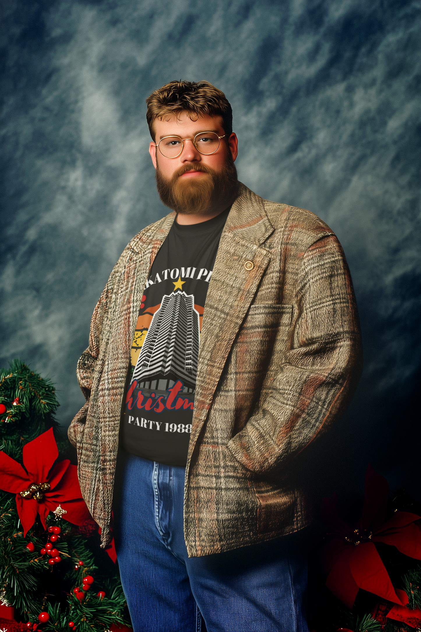 Nakatomi Plaza Christmas Party 1988” Shirt – Black Short Sleeve Tee | Funny Die Hard Christmas Shirt for Movie Fans