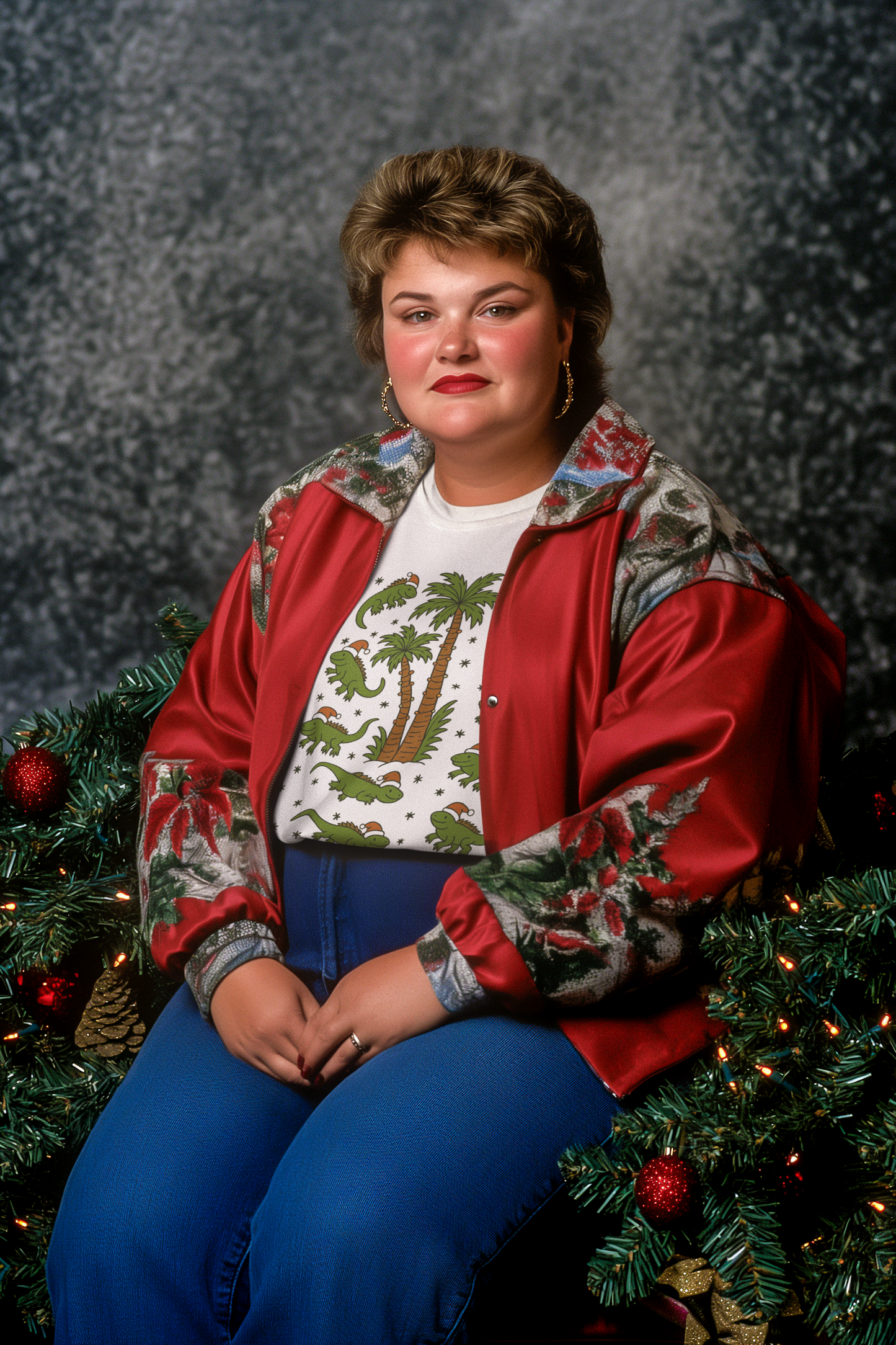 Falling Iguanas” Shirt – White Short Sleeve Tee | Funny Florida Christmas Shirt with Santa Lizards & Palm Trees | Funny Florida Shirt