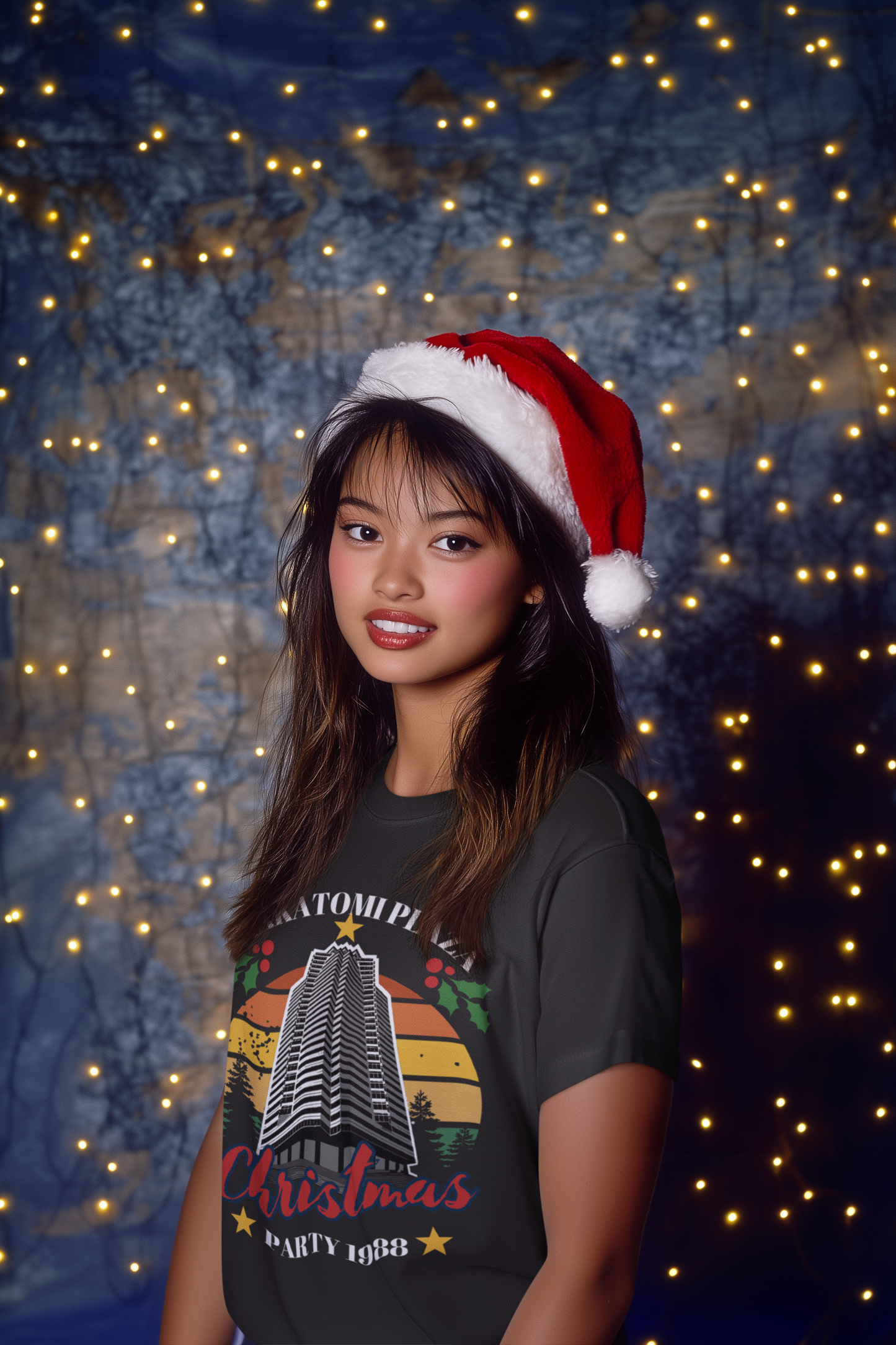 Nakatomi Plaza Christmas Party 1988” Shirt – Black Short Sleeve Tee | Funny Die Hard Christmas Shirt for Movie Fans