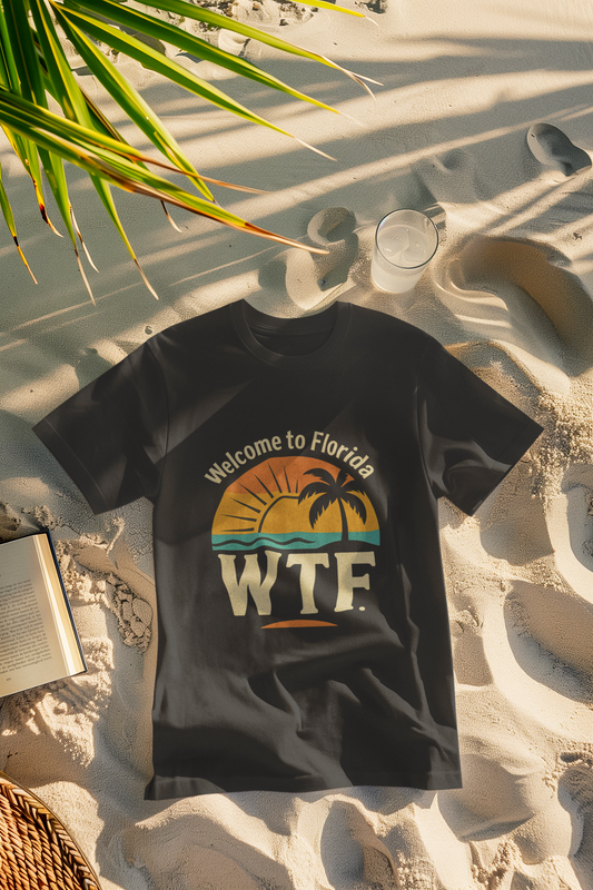 WTF Welcome to Florida Sunset Shirt – Funny Florida AF Tee for Locals & Tourists | Funny Florida Shirt