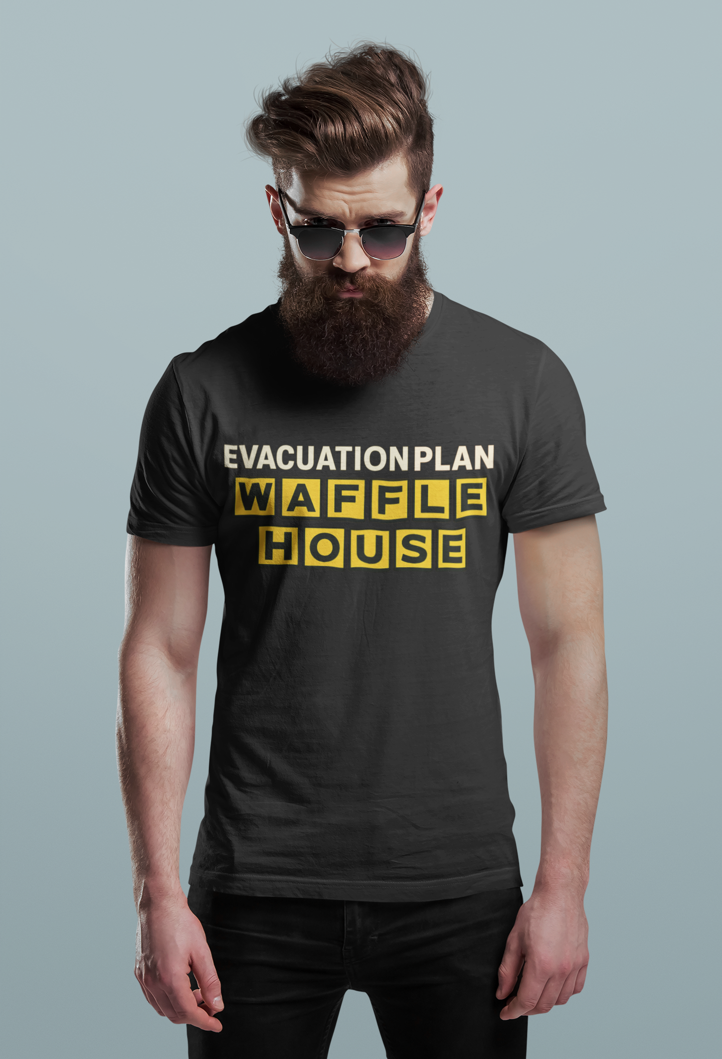 Evacuation Plan WAFFLE HOUSE Shirt – Florida Hurricane Humor Tee Florida
