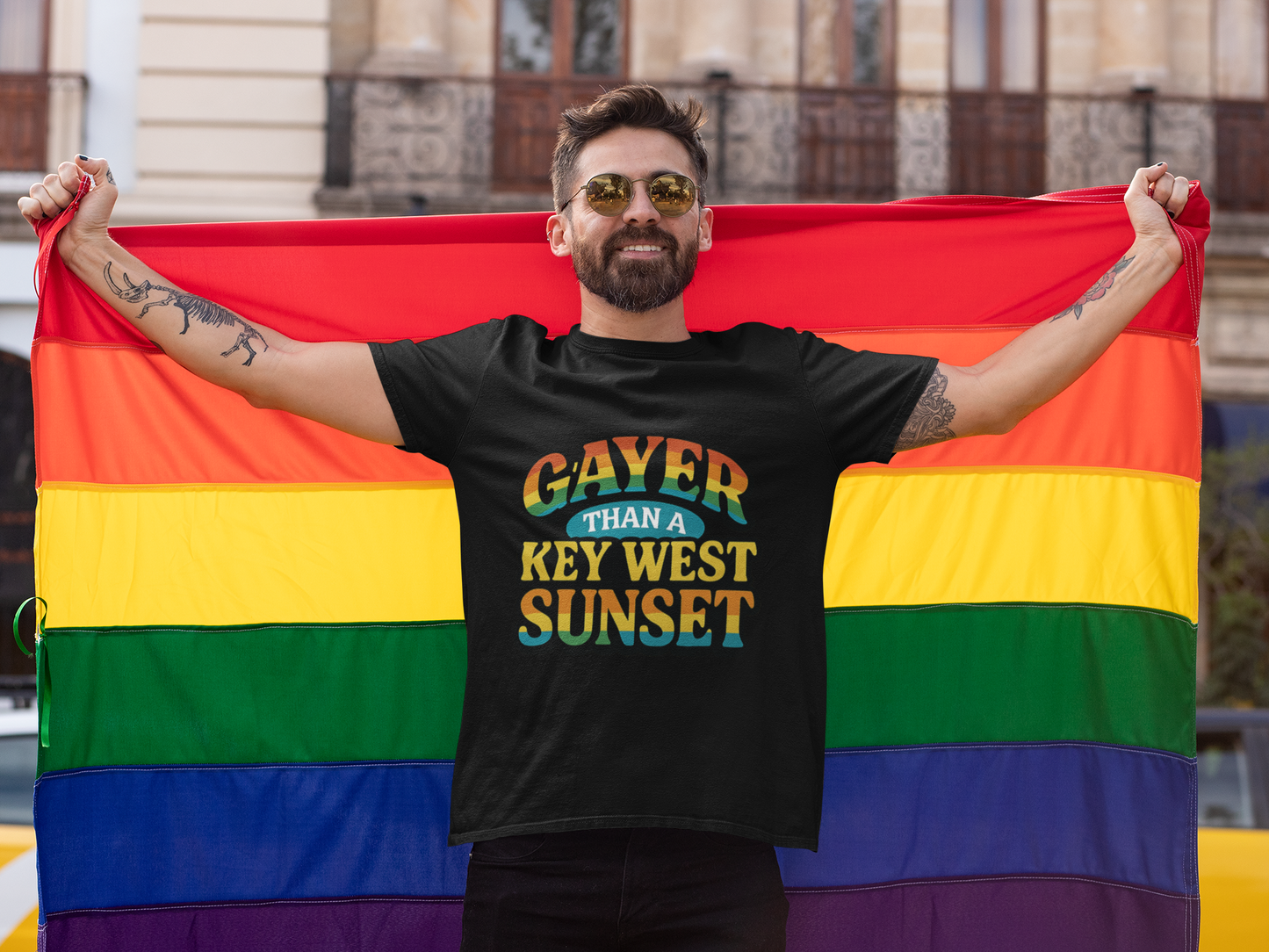 https://unlawfulthreads.com/products/gulf-of-mexico-stay-salty-retro-sunset-beach-tee-florida | Funny Florida Shirt