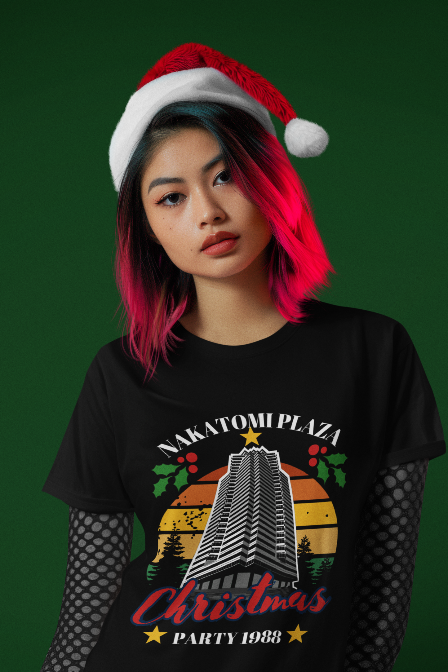Nakatomi Plaza Christmas Party 1988” Shirt – Black Short Sleeve Tee | Funny Die Hard Christmas Shirt for Movie Fans