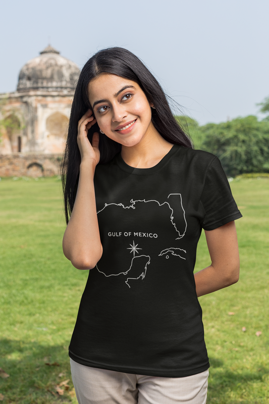 Gulf of Mexico Compass Tee – Minimalist Black Shirt | Funny Florida Shirt