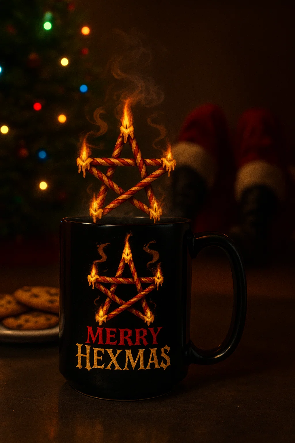 “Merry Hexmas” Mug – 15oz Black Ceramic Coffee Cup | Gothic Holiday Mug for Witches, Weirdos & the Spiritually Sarcastic  Mug (15 oz. Black)