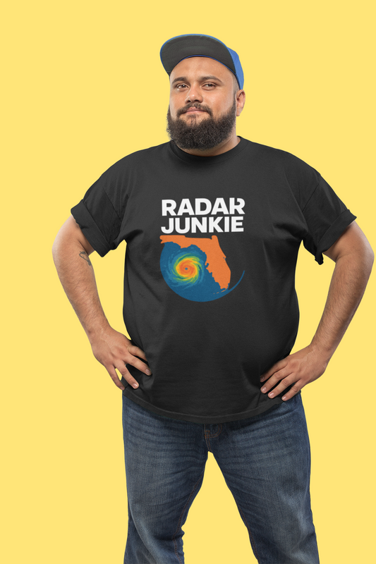 Radar Junkie Florida Hurricane Shirt – For Weather Watchers & Storm Trackers (Black Tee) Florida