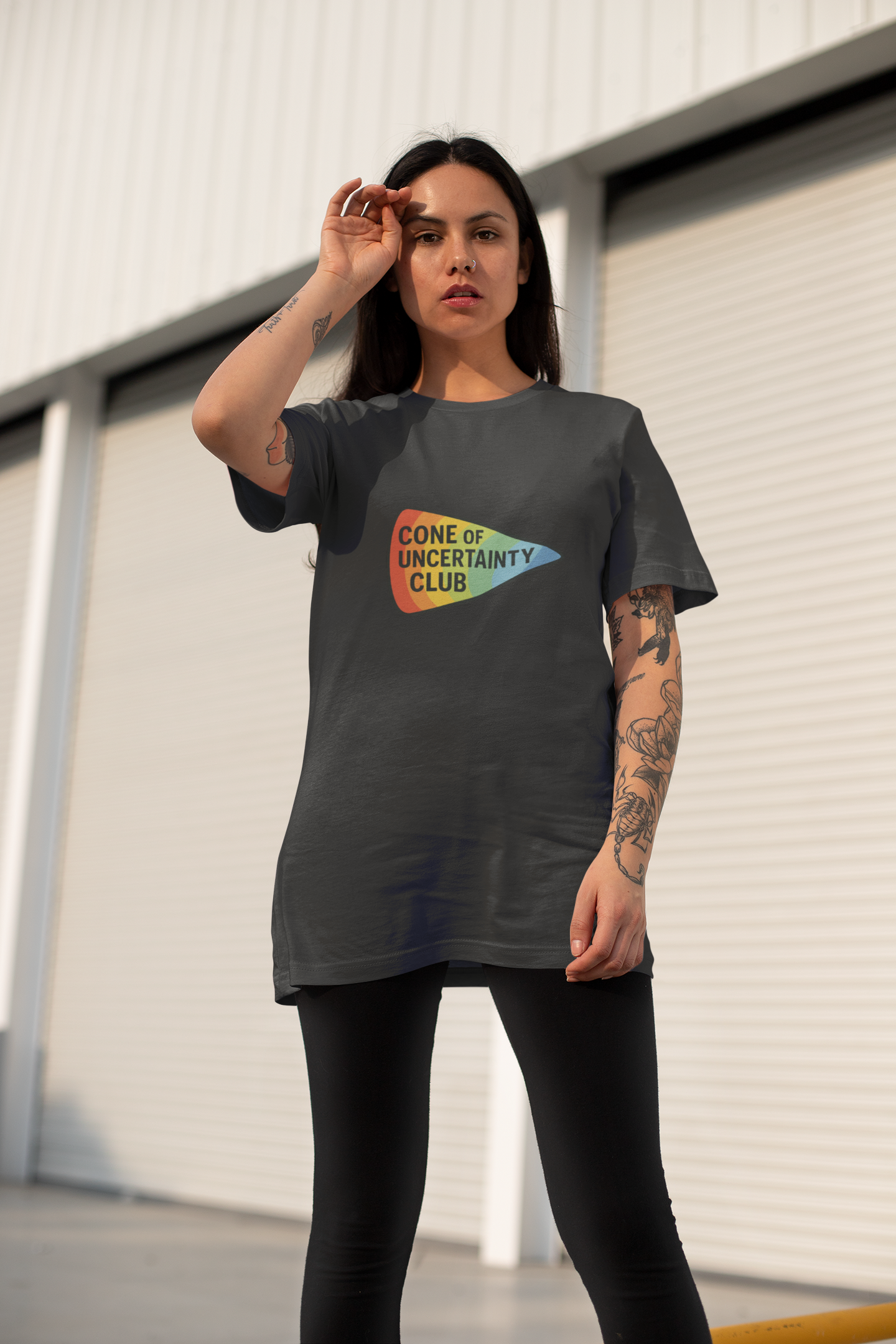 Cone of Uncertainty Club Shirt – Florida Hurricane Humor Tee in Black Gildan Ultra Ladies T-Shirt