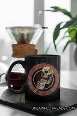 Death Before Decaf skull edition 15 ounce coffee mug or black shirt