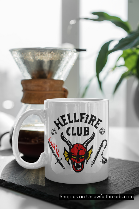 Hellfire Club shirts and mugs available asap. men's, women's and youth's sizes going fassst