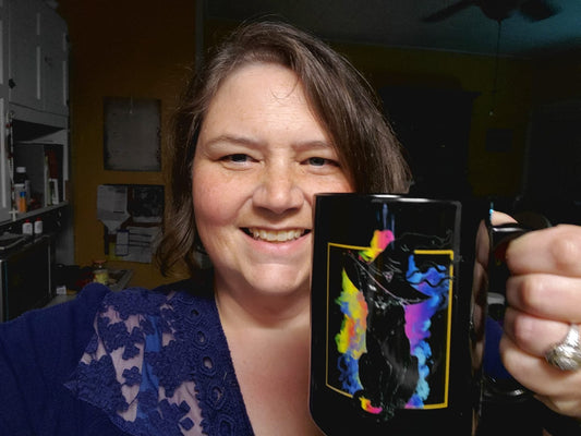Halloween Witch Cat shirt OR mug 15 oz.