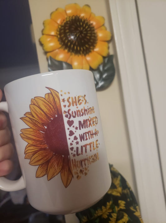 She's Sunshine mixed with a little Hurricane coffee mug 15oz Ceramic Mug