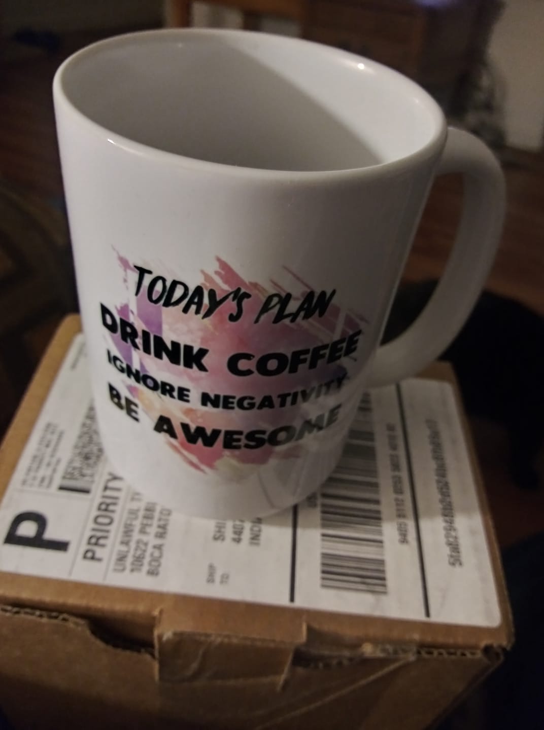 Today's plan drink coffee avoid negativity be awesome coffee mug 15oz Ceramic Mug
