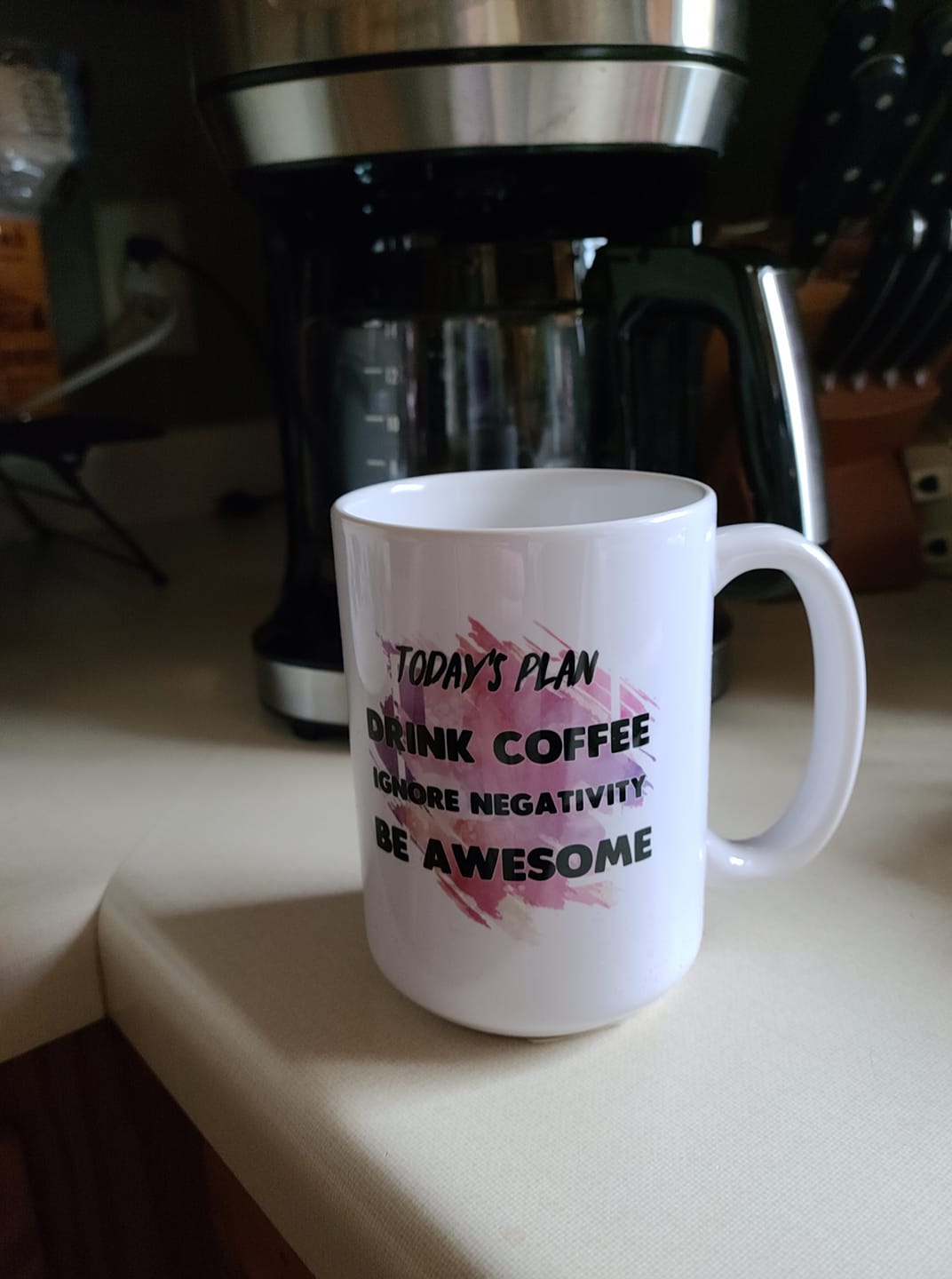 Today's plan drink coffee avoid negativity be awesome coffee mug 15oz Ceramic Mug