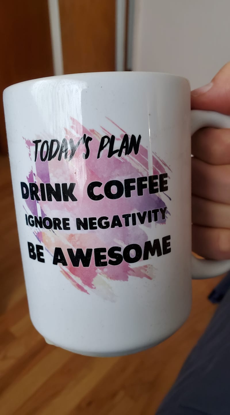 Today's plan drink coffee avoid negativity be awesome coffee mug 15oz Ceramic Mug