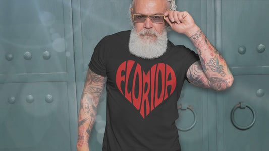 Florida Love Big Heart ~ 15 ounce mugs or classic cotton shirts