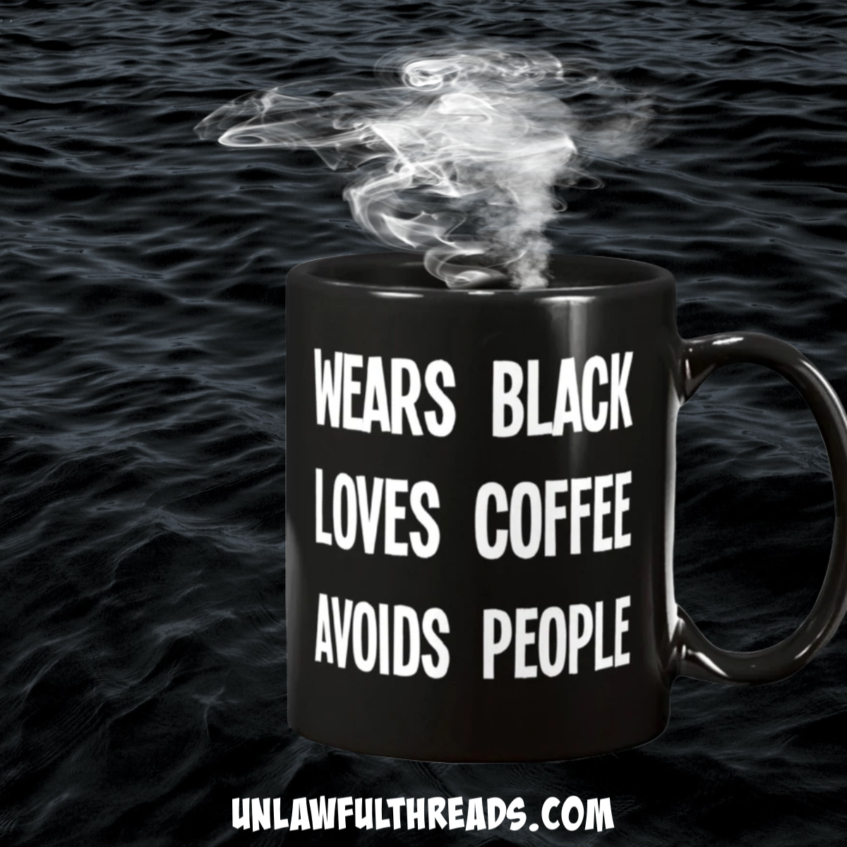 coffee mug wears black loves coffee avoids people coffee mug funny 15oz Mug