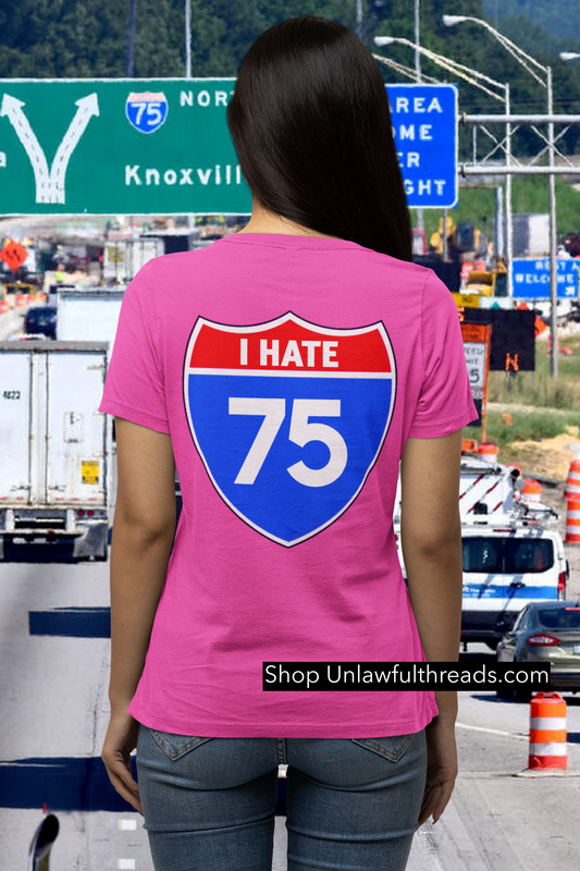 I hate 75 classic cotton shirt .. m/f cut.. image on back