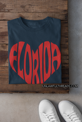 Florida Love Big Heart ~ 15 ounce mugs or classic cotton shirts