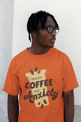 I run on Coffee and Anxiety shirt men/womens Cotton