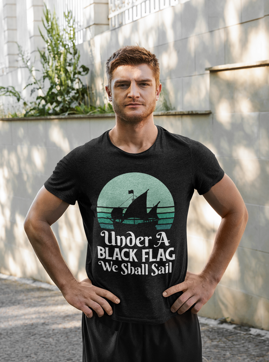 Under a BLACK FLAG We Shall Sail  shirts or coffee mugs available (black only)