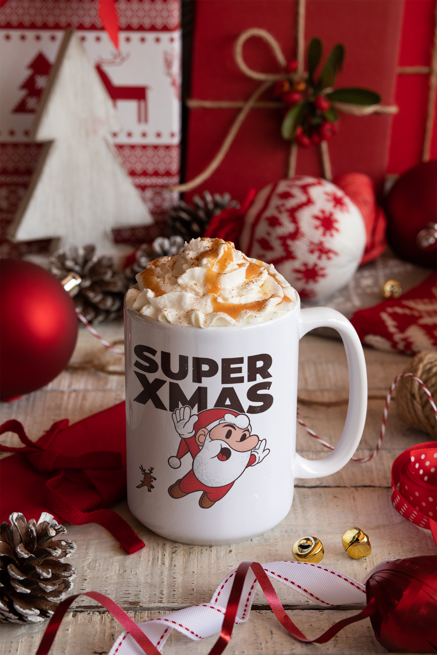 Super Xmas 15ounce mugs white